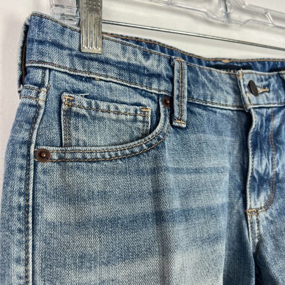 NWT Lucky Brand The Cut Off Shorts Frayed Denim Medium Wash Size 0 25 NEW - Picture 2 of 13
